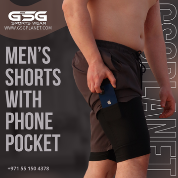 GSG Men’s Shorts with Phone Pocket - Black | UAE