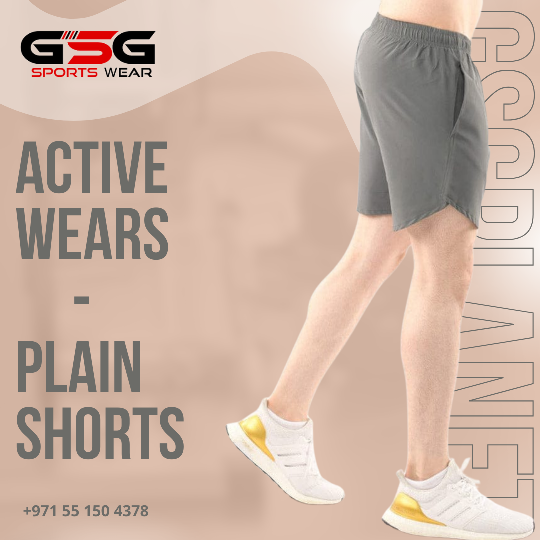 Active Wear Plain Shorts - Grey