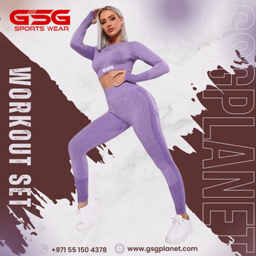 GSG 2pcs lighting purple Workout Sets