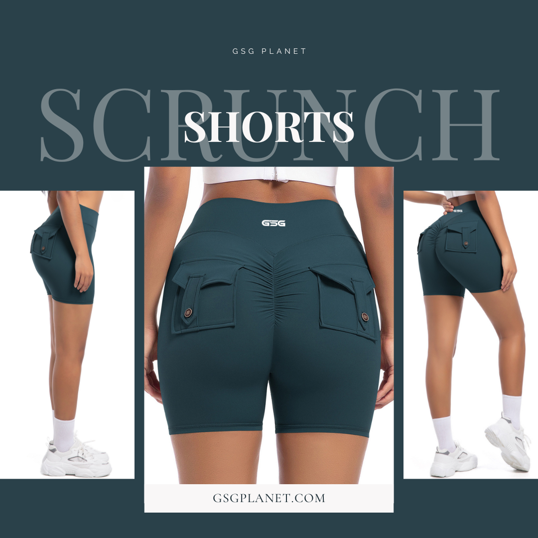 GSG Scrunch Pocket Womens Shorts - Green