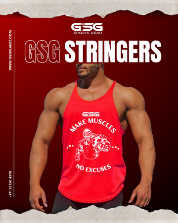 Stringer Gym Singlets Red – Muscle Fit, Breathable & Stylish