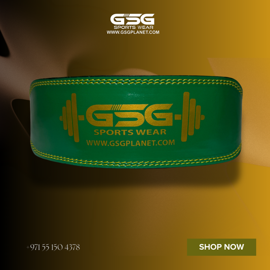 GSG Green Edition Leather Weightlifting Belt