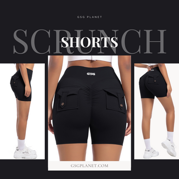 GSG Scrunch Pocket Womens Shorts - Black