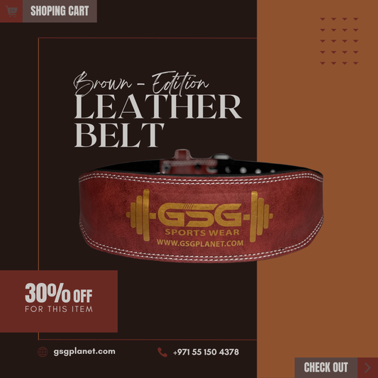 Brown Edition Leather Weightlifting Belt - GSG Sports Wear