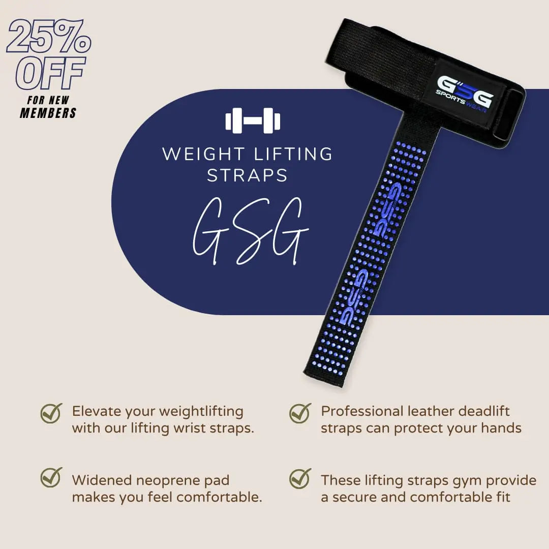 GSG Blue Dot Powerlifting Grip Straps gsgplanet