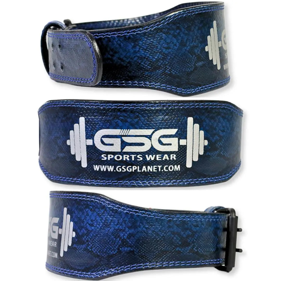 GSGPlanet Leather Weightlifting Belt – Snake Skin Pattern for Heavy Lifting - gsgplanet