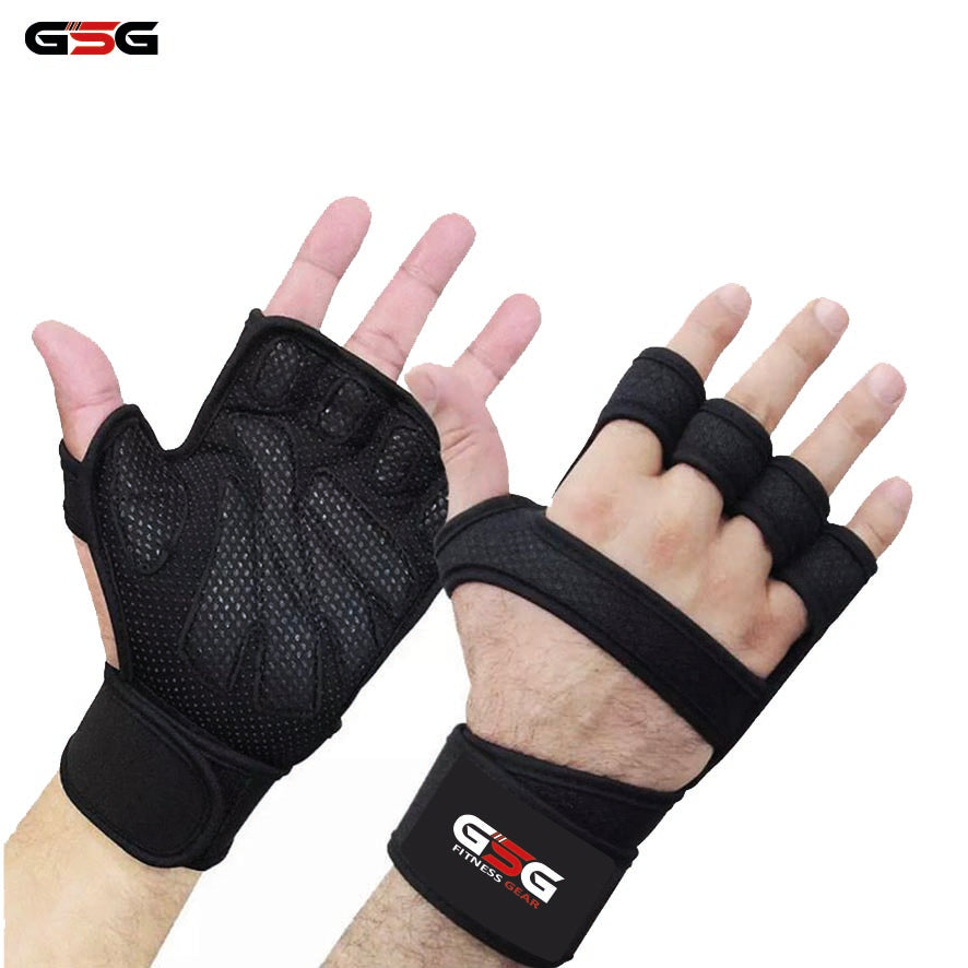 Fitness Workout Gloves - Plain Black gsgplanet