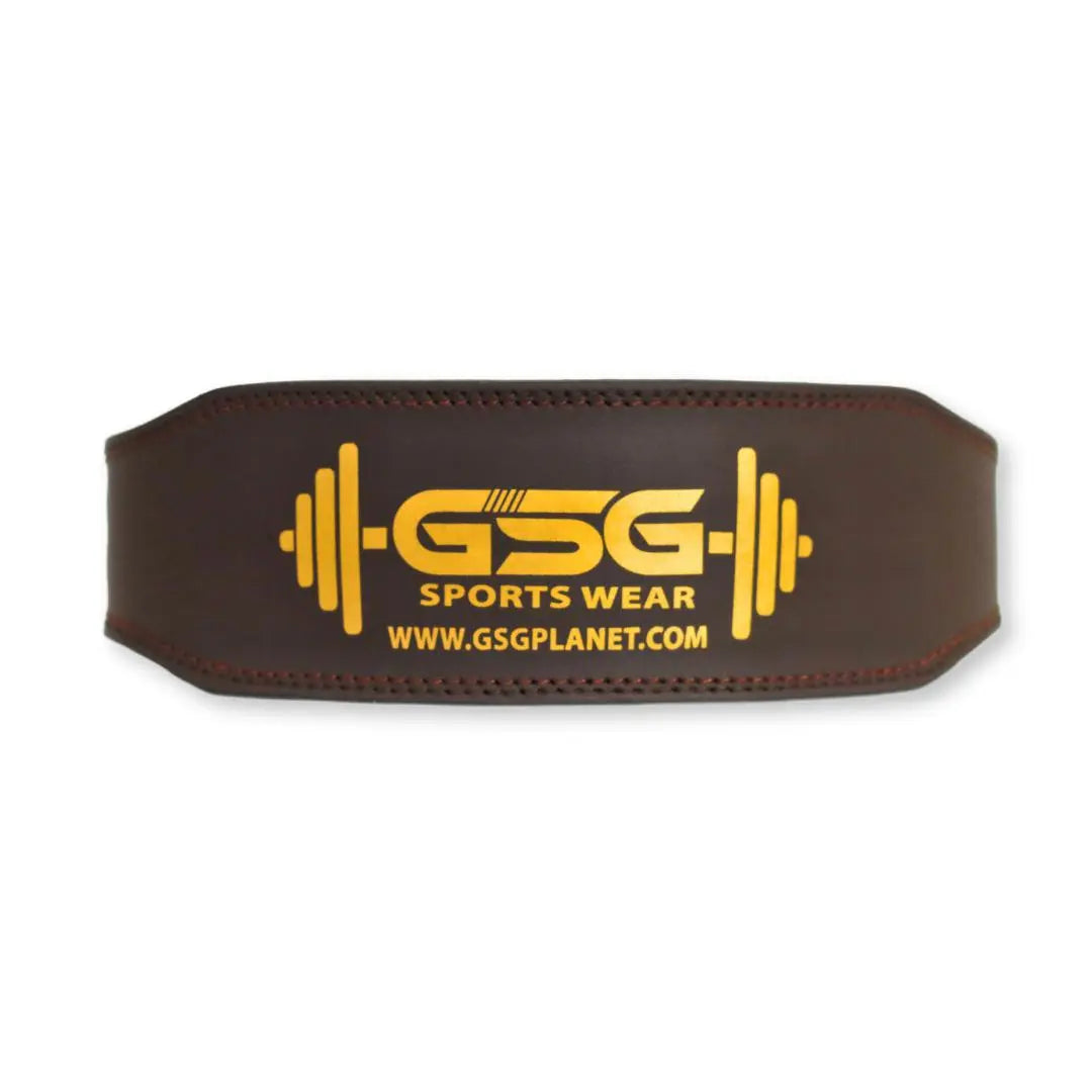 Leather Weightlifting Belt with Padded Support - Brown - gsgplanet