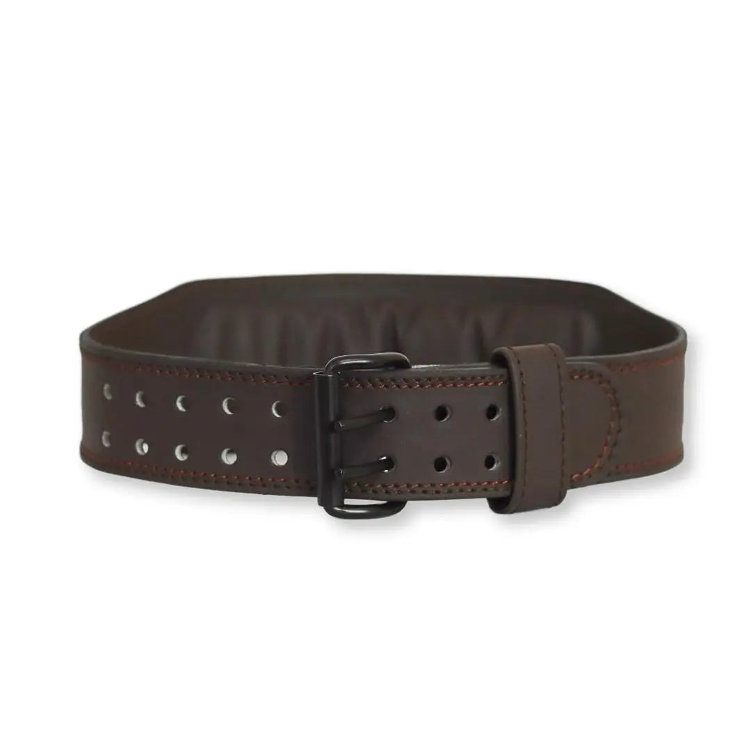 Leather Weightlifting Belt with Padded Support - Brown - gsgplanet