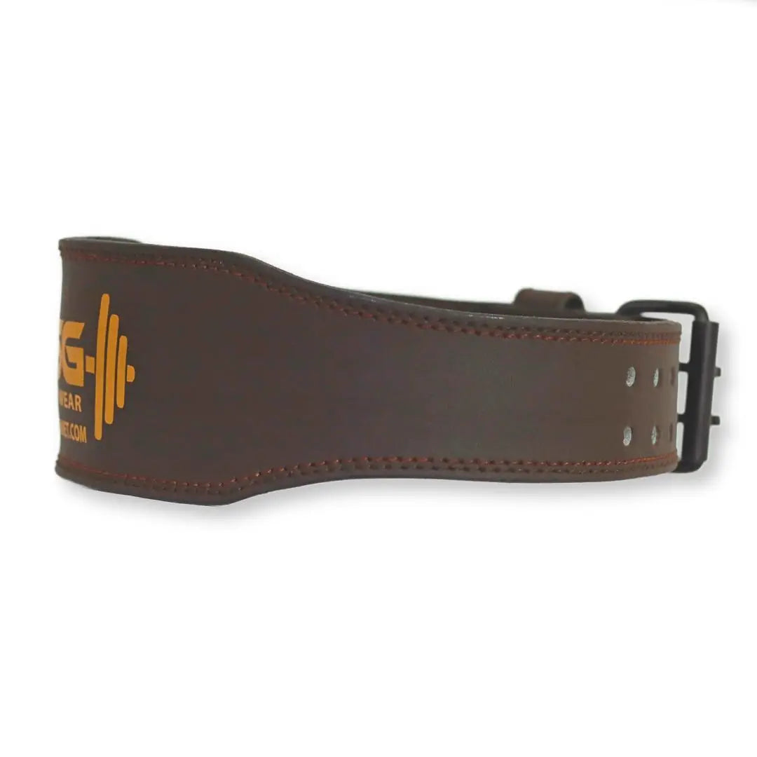 Leather Weightlifting Belt with Padded Support - Brown - gsgplanet