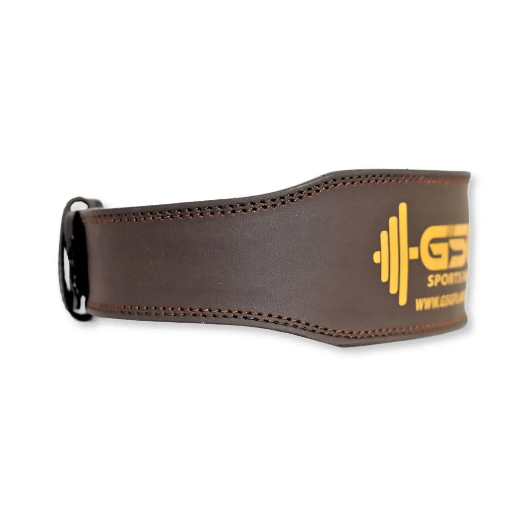 Leather Weightlifting Belt with Padded Support - Brown - gsgplanet