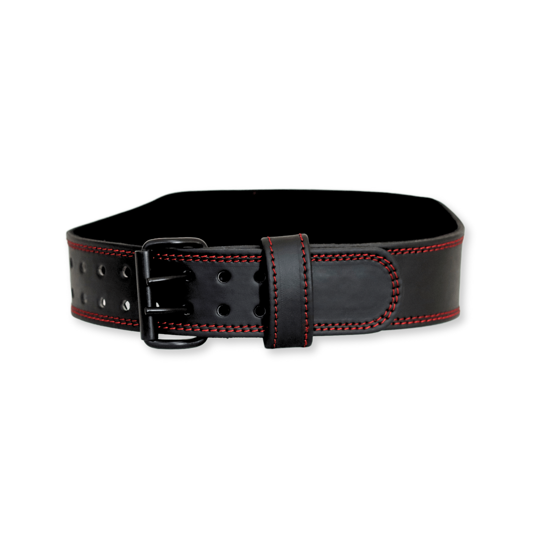 Leather Weightlifting Belt with Padded Support - Black gsgplanet