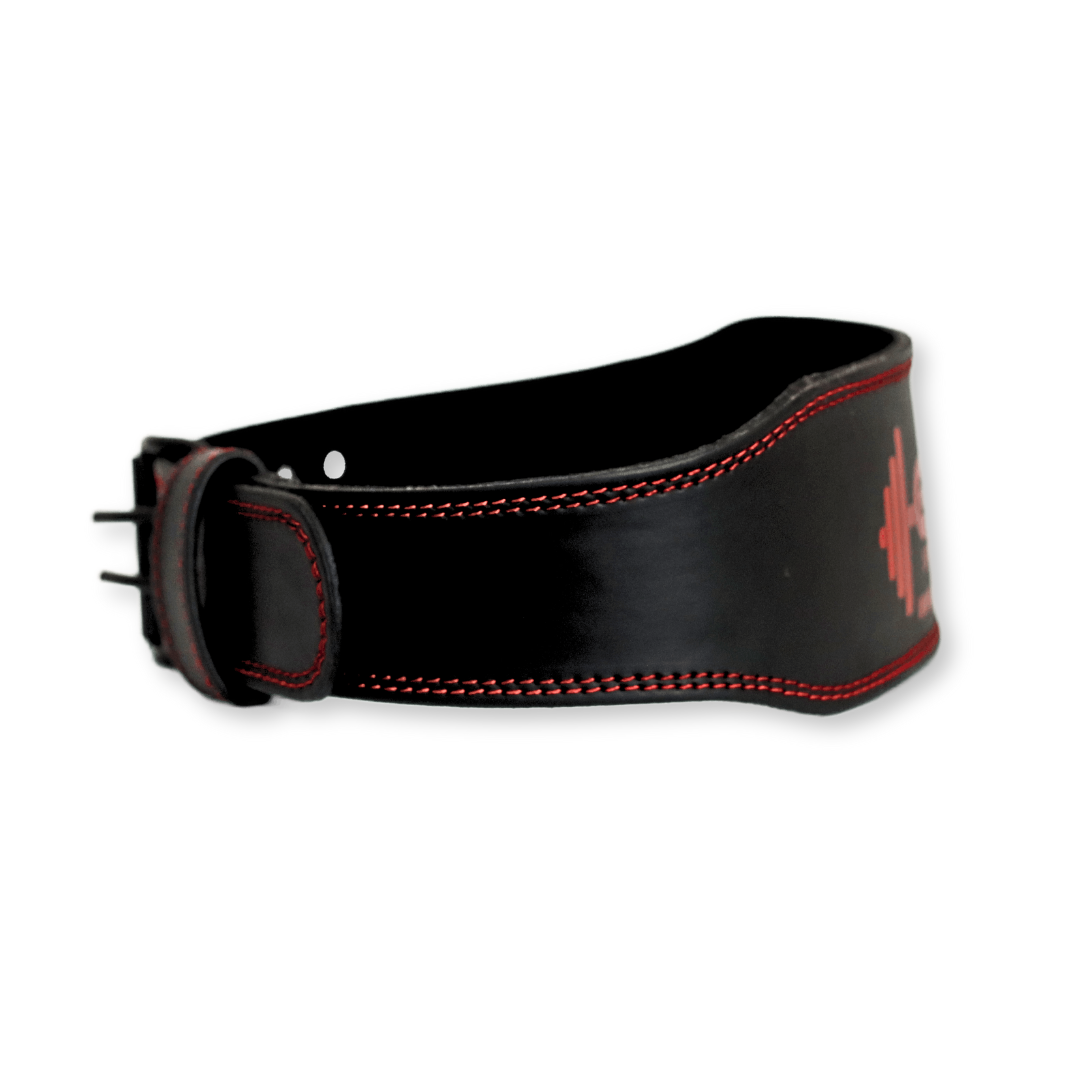 Leather Weightlifting Belt with Padded Support - Black gsgplanet