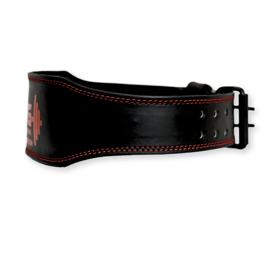 Leather Weightlifting Belt with Padded Support - Black gsgplanet