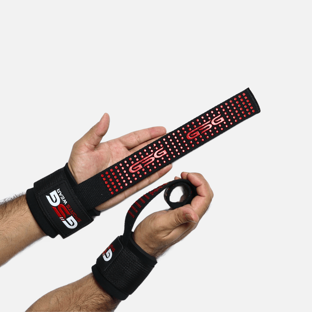 POWER Lifting Straps For Weightlifting, Deadlifts RED gsgplanet